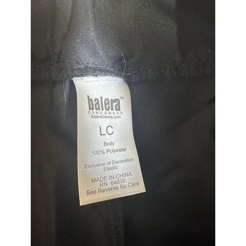 Balera Large Child Black Cargo Dance Pants Hip Hop Costume Straps Zippers LC